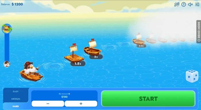 Tela de jogo do Chicken Pirate Route